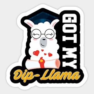 Got my dip llama funny graduation grad diploma col Sticker